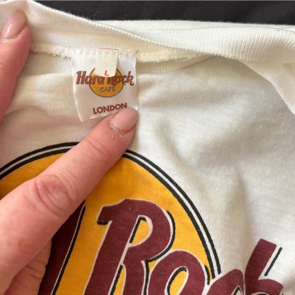 Hard Rock Cafe London White Short Sleeve Tee Shirt Women’s Large - Picture 8 of 9